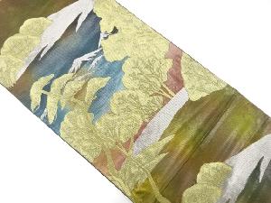 山並に樹木模様織り出し袋帯